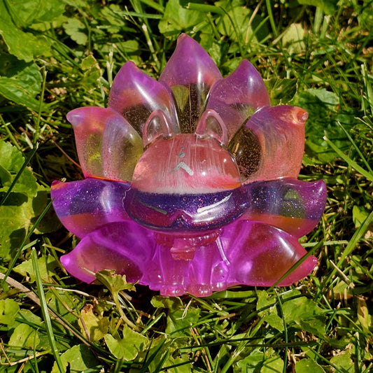 Hand Painted Adorable Nine Tailed Resin Fox