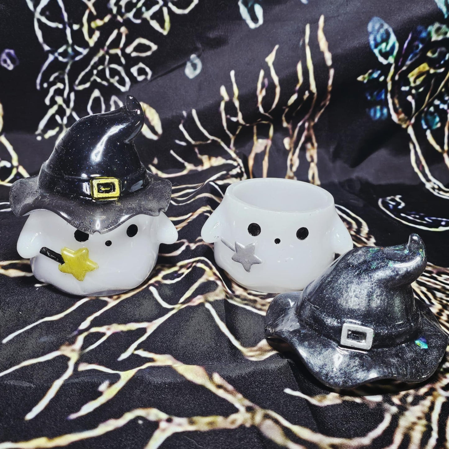 Spooktacular Hand Painted Resin Ghost Boxes