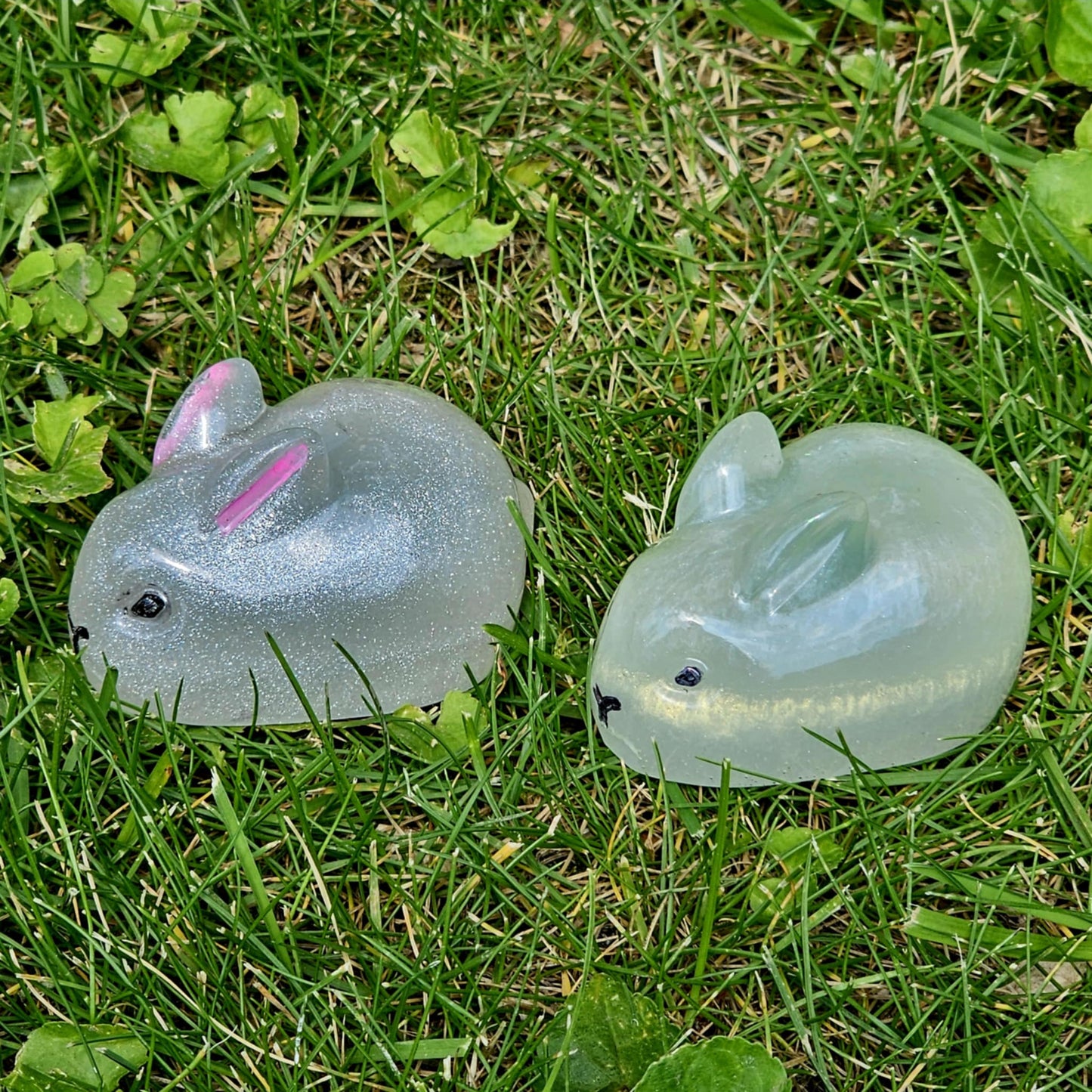 Handcrafted Resin Spirit Bunnies for Fertility and Abundance