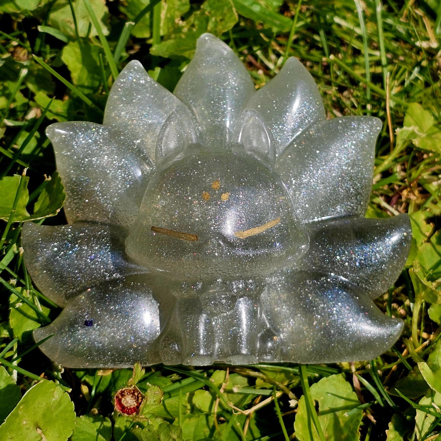 Hand Painted Adorable Nine Tailed Resin Fox