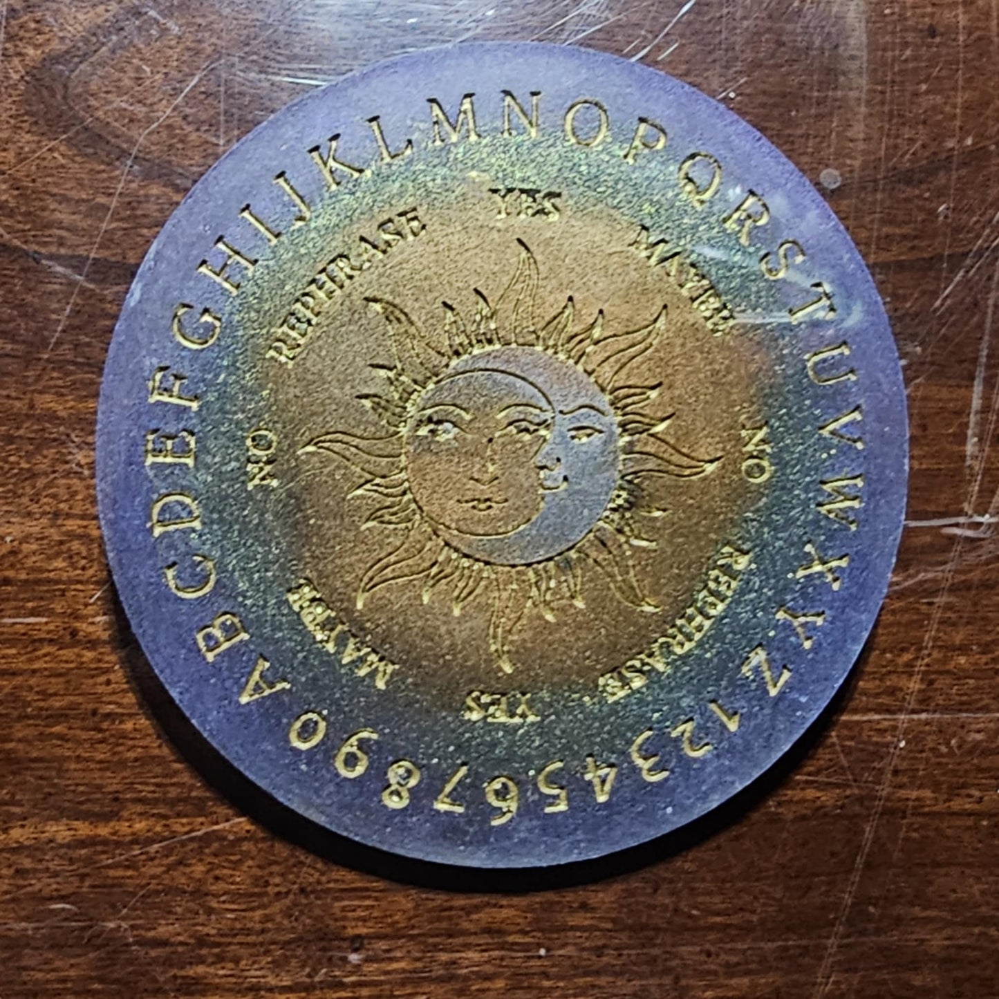 Selenite Infused Hand Painted Resin Pendulum Board