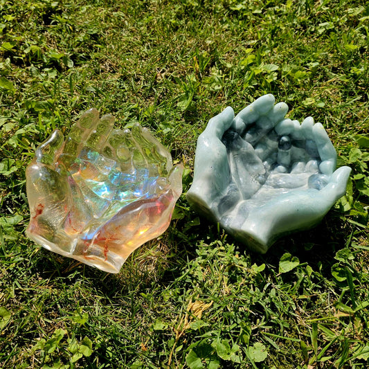 Handcrafted Resin "Giving" Hands for Decor, Planting, Home Garden