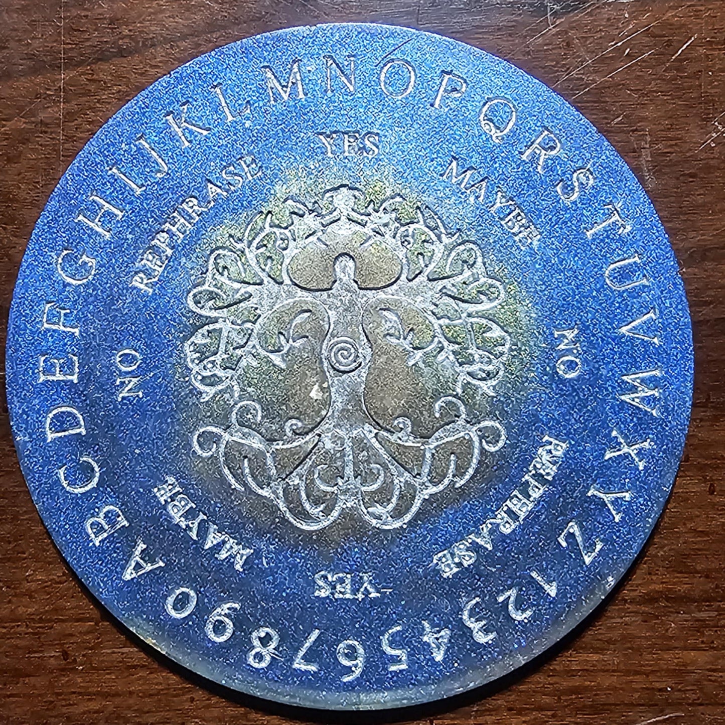 Selenite Infused Hand Painted Resin Pendulum Board