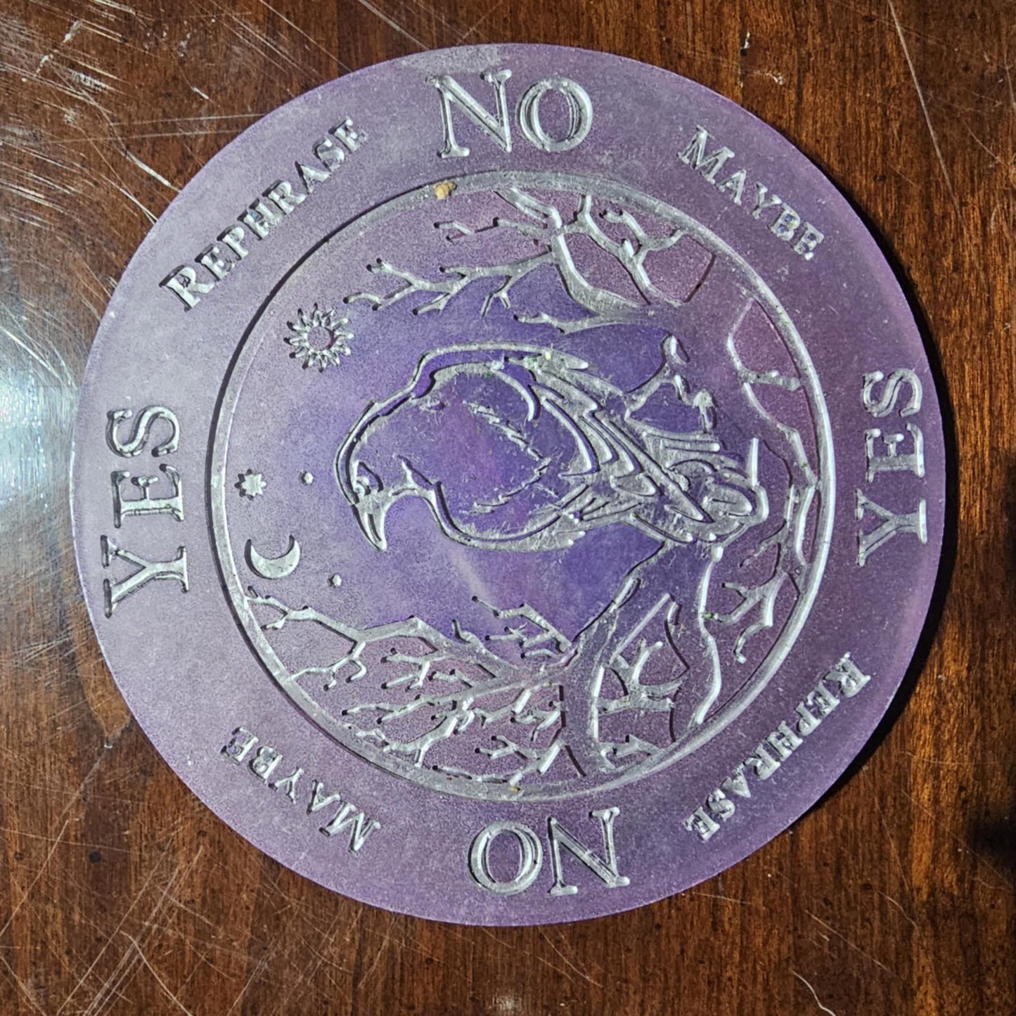 Selenite Infused Hand Painted Resin Pendulum Board