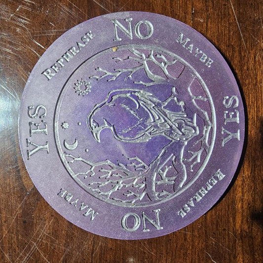 Selenite Infused Hand Painted Resin Pendulum Board