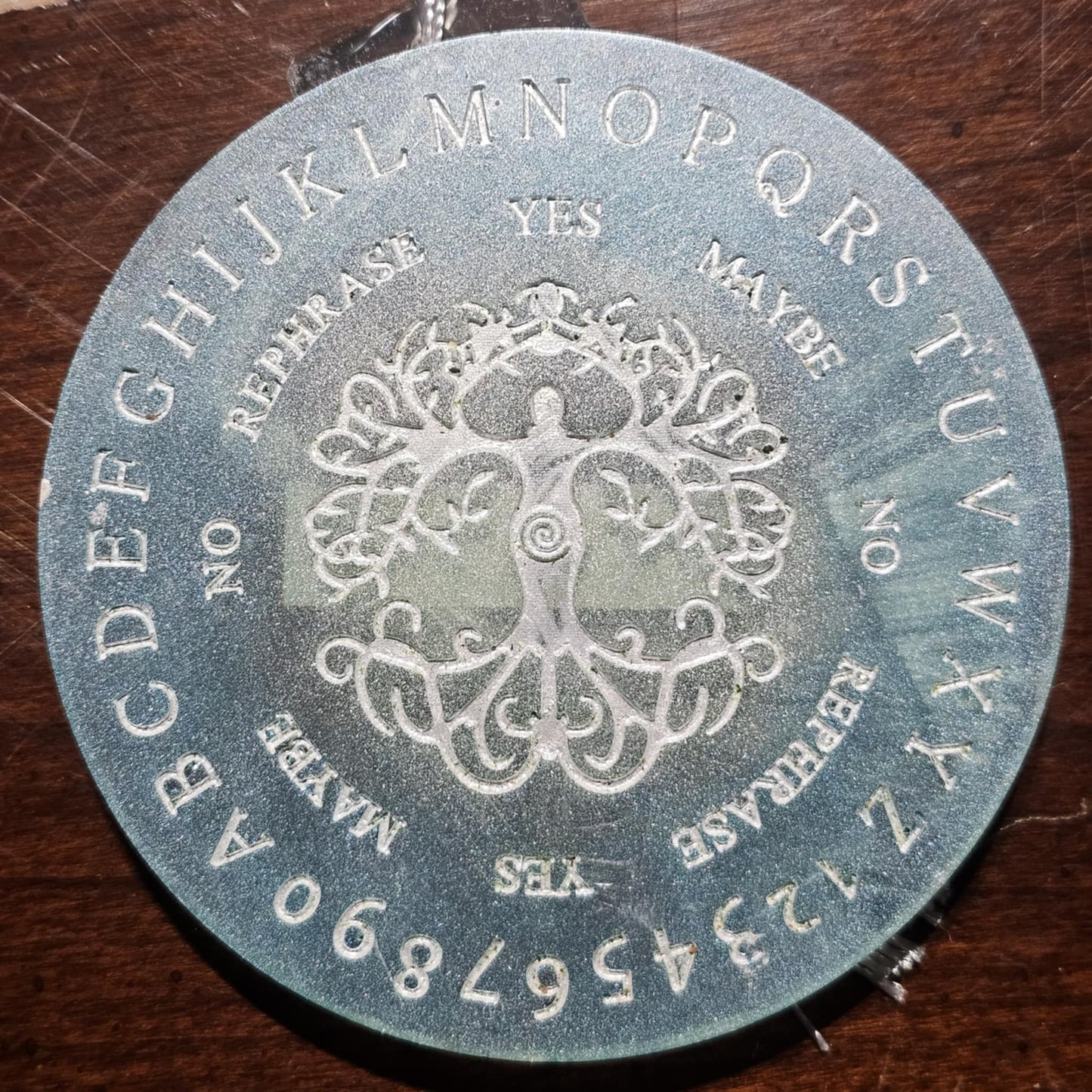 Selenite Infused Hand Painted Resin Pendulum Board