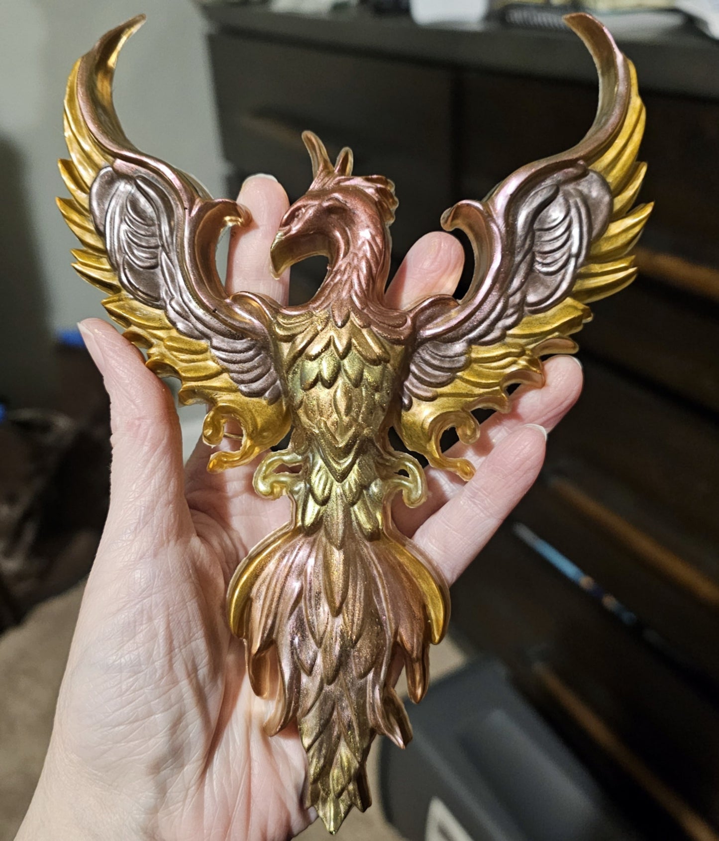 Hand-Painted Resin Phoenix Wall Hanging