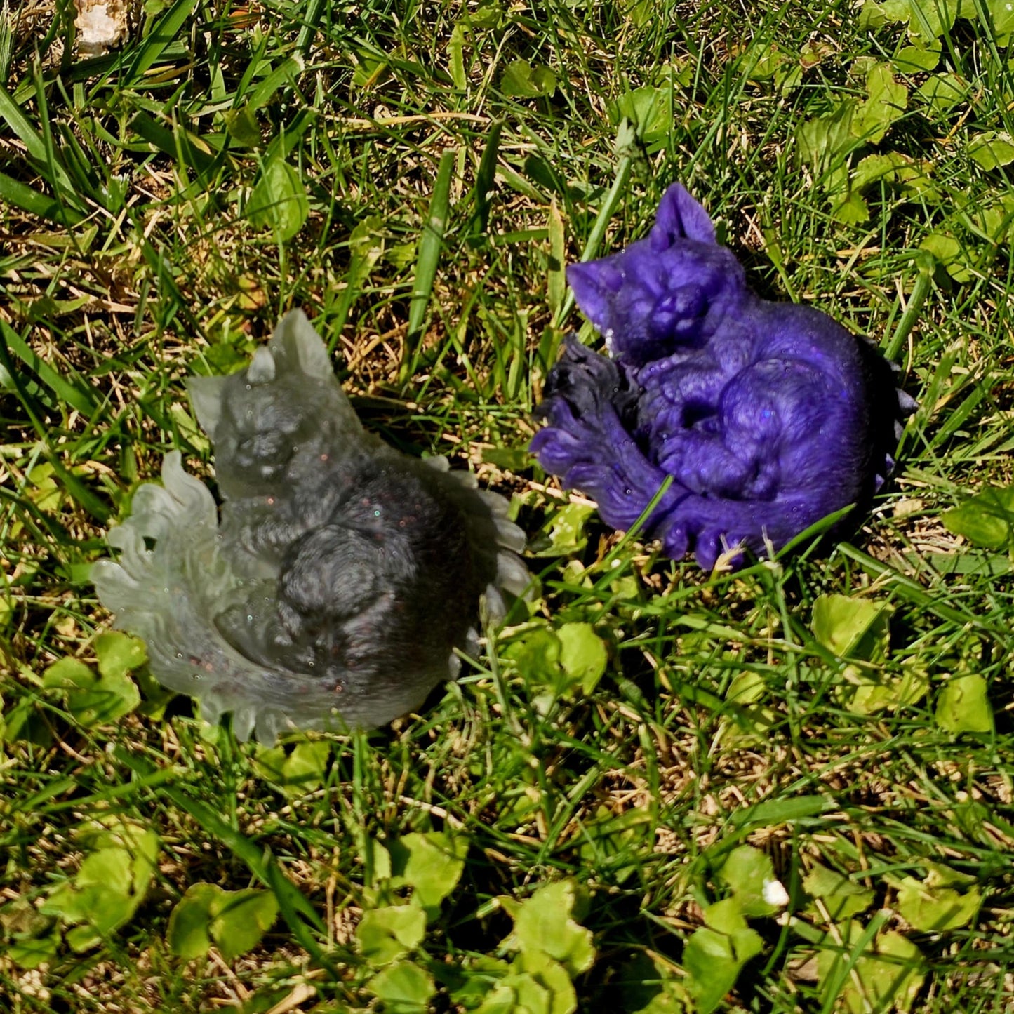 Mystical Hand Painted Resin Cat Spirit Figurines