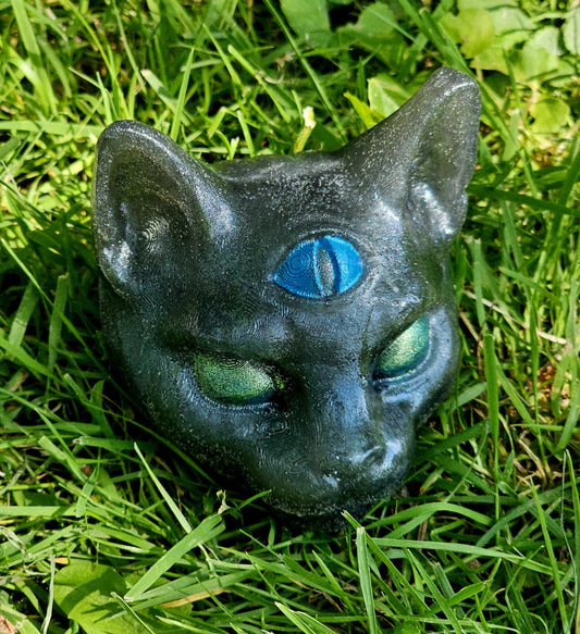 Mystical Hand Painted Resin Cat Spirit Figurines