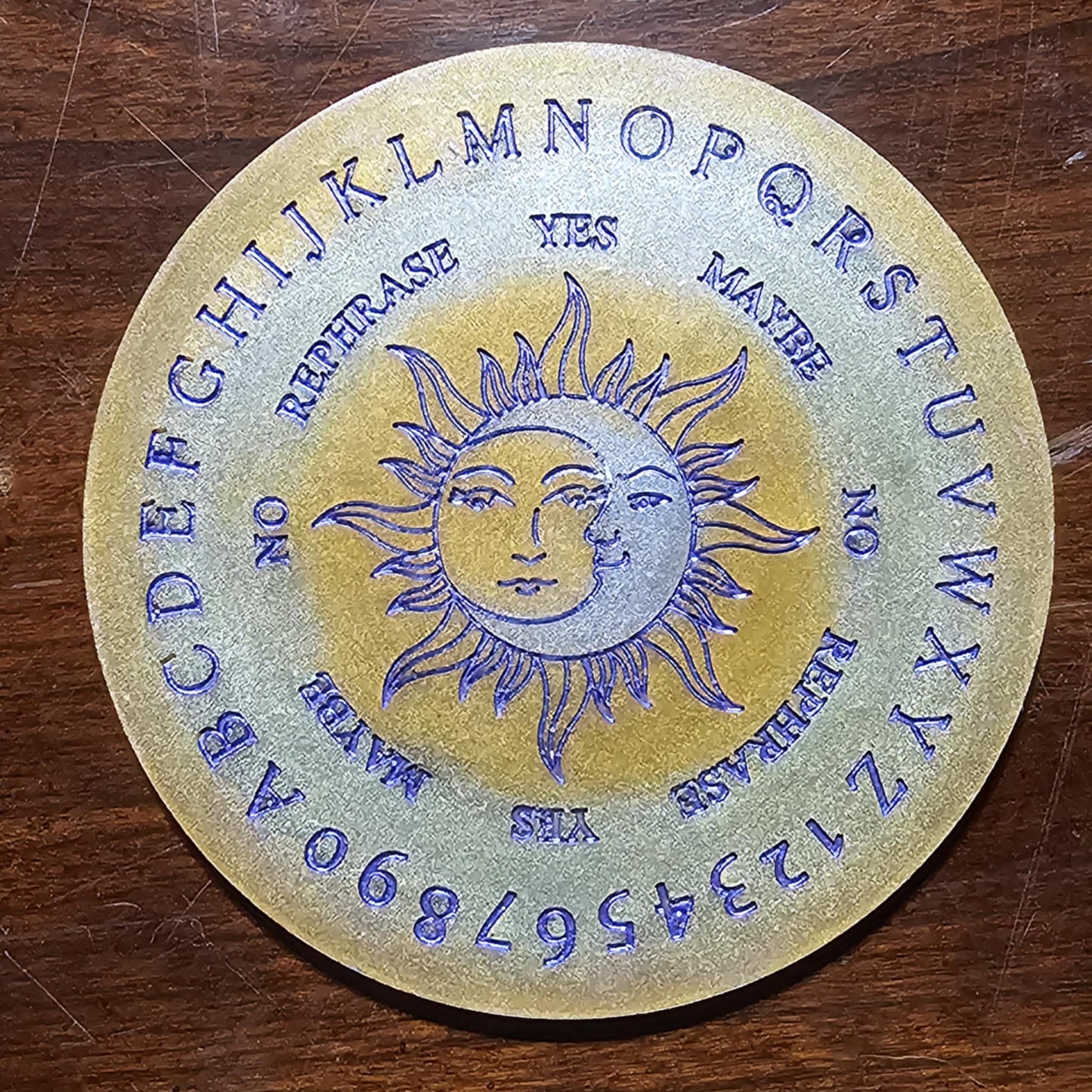 Selenite Infused Hand Painted Resin Pendulum Board