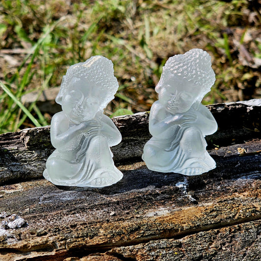 Handcrafted Idle Buddha Figurine for Decor, Garden, Sacred Space