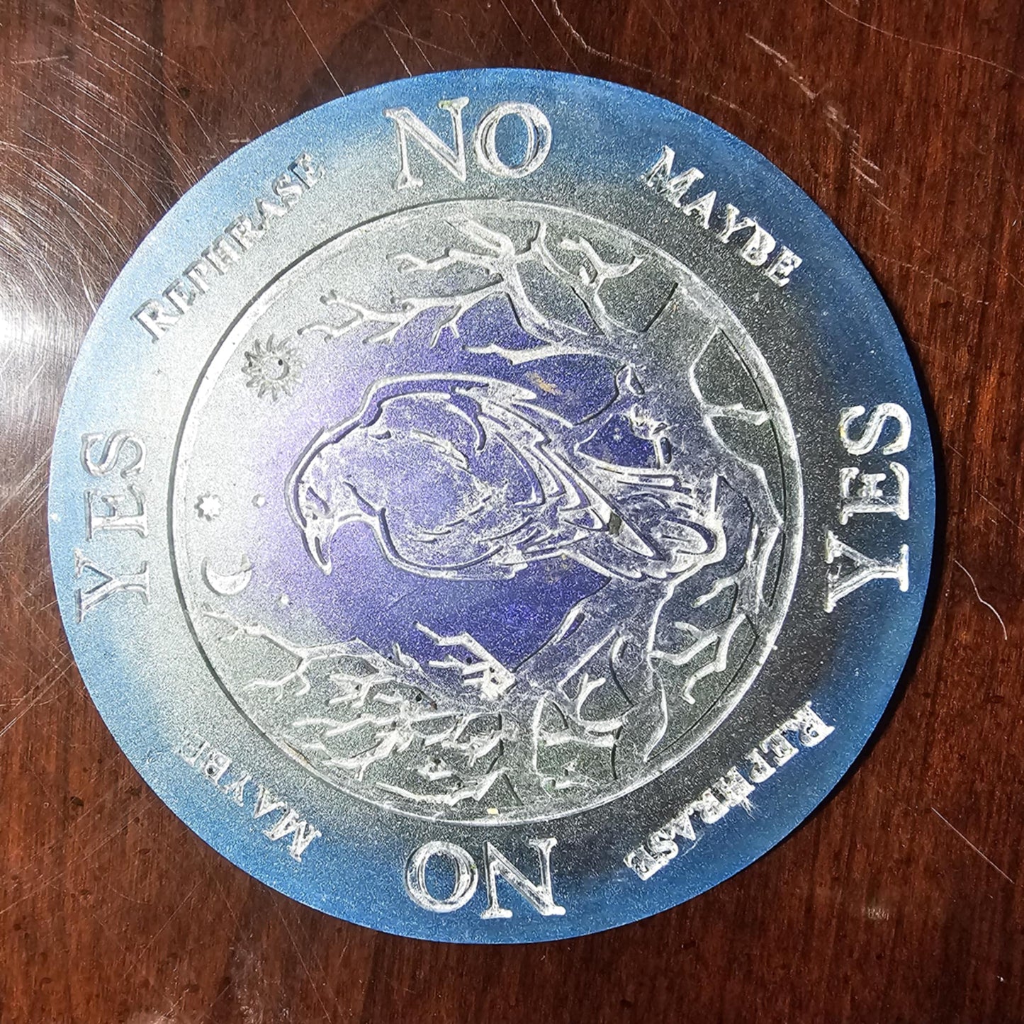 Selenite Infused Hand Painted Resin Pendulum Board