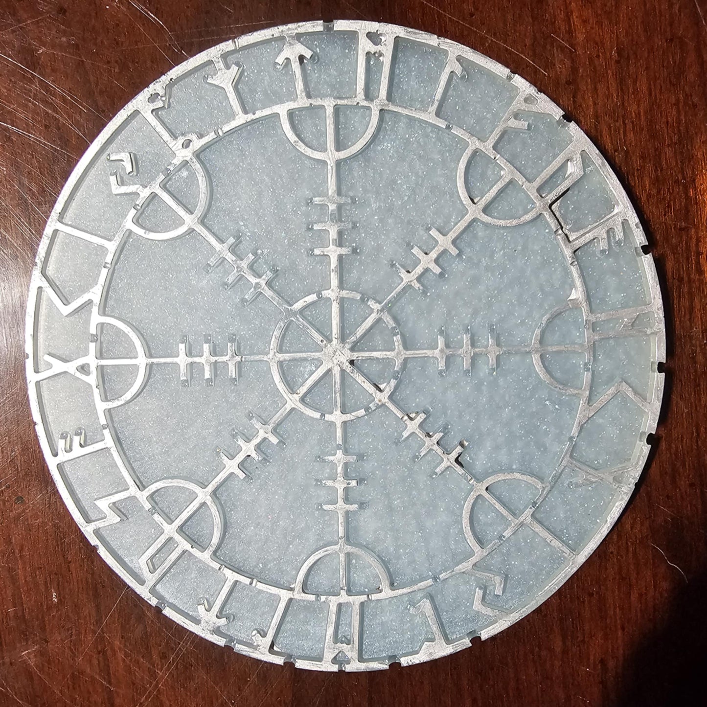 Hand Painted Resin Viking Helm of Awe or Vegvisir Plate